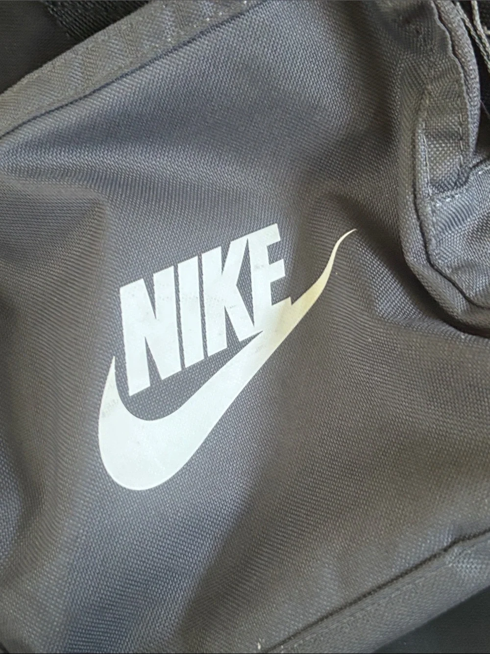 Nike Black and Gray Men’s Duffel Bag with Dual Front Pockets